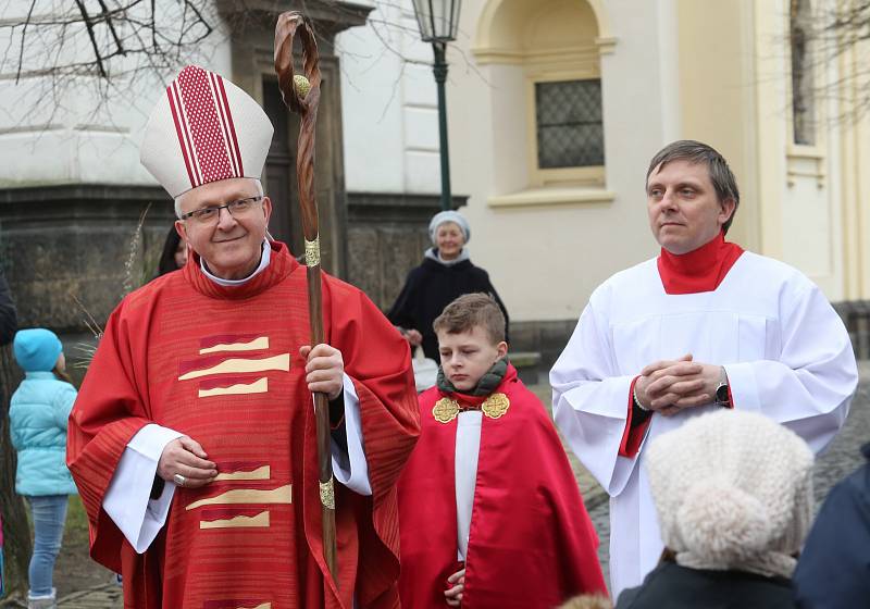 Mše svatá o Květné neděli v Litoměřicích