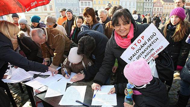 Demonstrace v Litoměřicích.