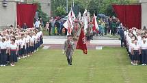 Sokolové cvičili na roudnickém Tyršově stadionu.