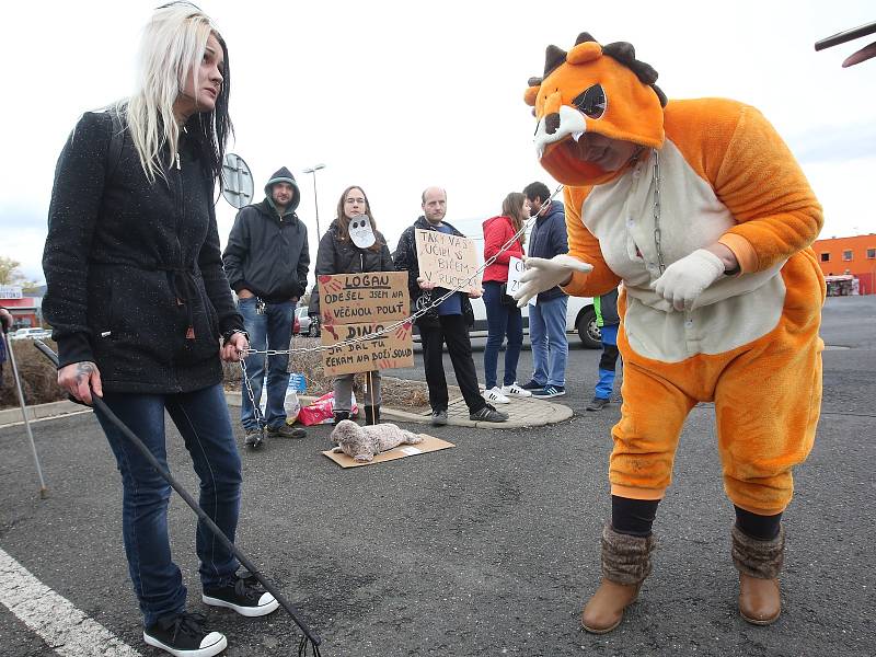 Litoměřický protest proti zotročování zvířat v cirkusech.