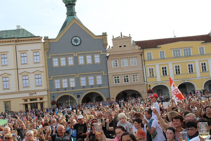 Průvod a přípitek v Litoměřicích.