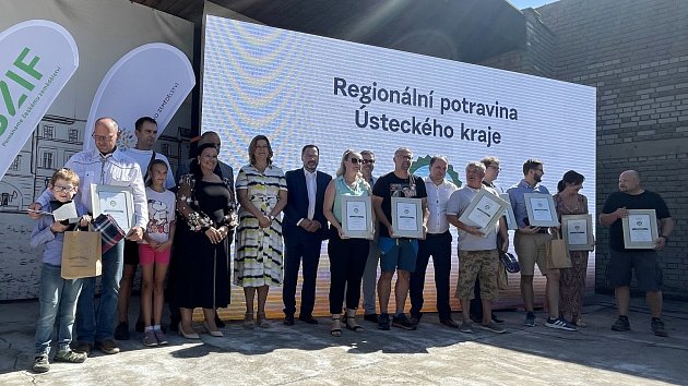 Vyhlášení vítězů soutěže Regionální potravina Ústeckého kraje pro rok 2023 na veletrhu Zahrada Čech v Litoměřicích.