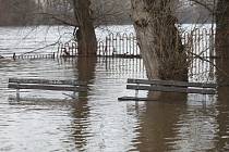 Povodeň na Litoměřicku v pátek 5. ledna. 