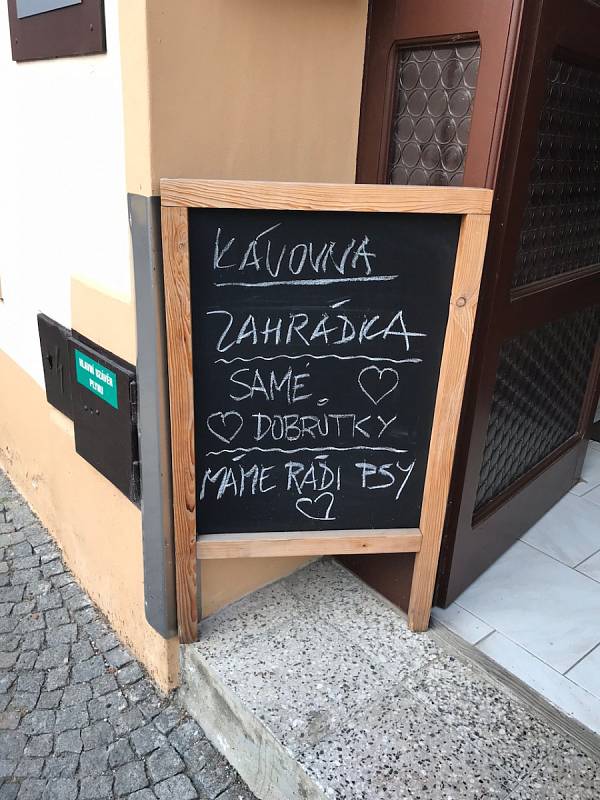 V litoměřickė Kávovně mají rádi psy :) Aspoň že ne kočky...