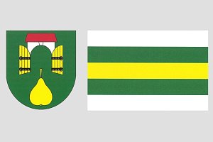 Nový obecní znak a vlajka obce Děčany na Litoměřicku