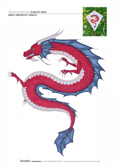 obrázek předloha klasický drak