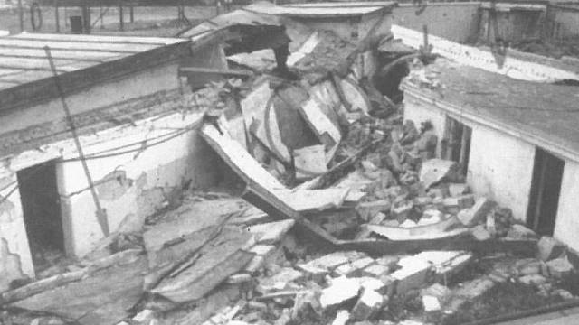 Detailní pohled na místo výbuchu v nápravně výchovném ústavu Bytíz
