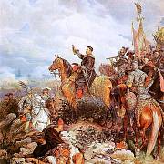 Jan III. Sobieski žehná polské jízdě před útokem na Osmany
