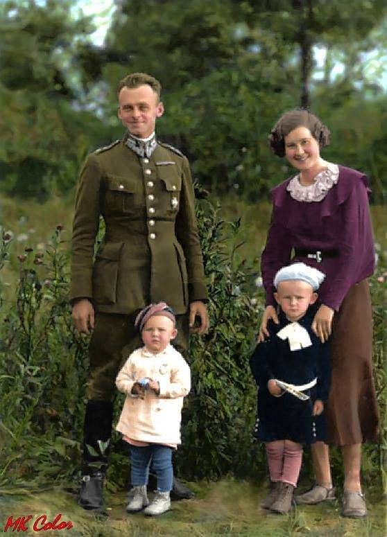 Witold Pilecki s rodinou