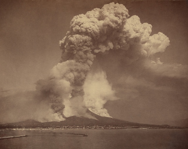 Erupce Vesuvu v roce 1872.