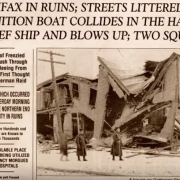 novinová zpráva o výbuchu v Halifaxu z 6. prosince 1917