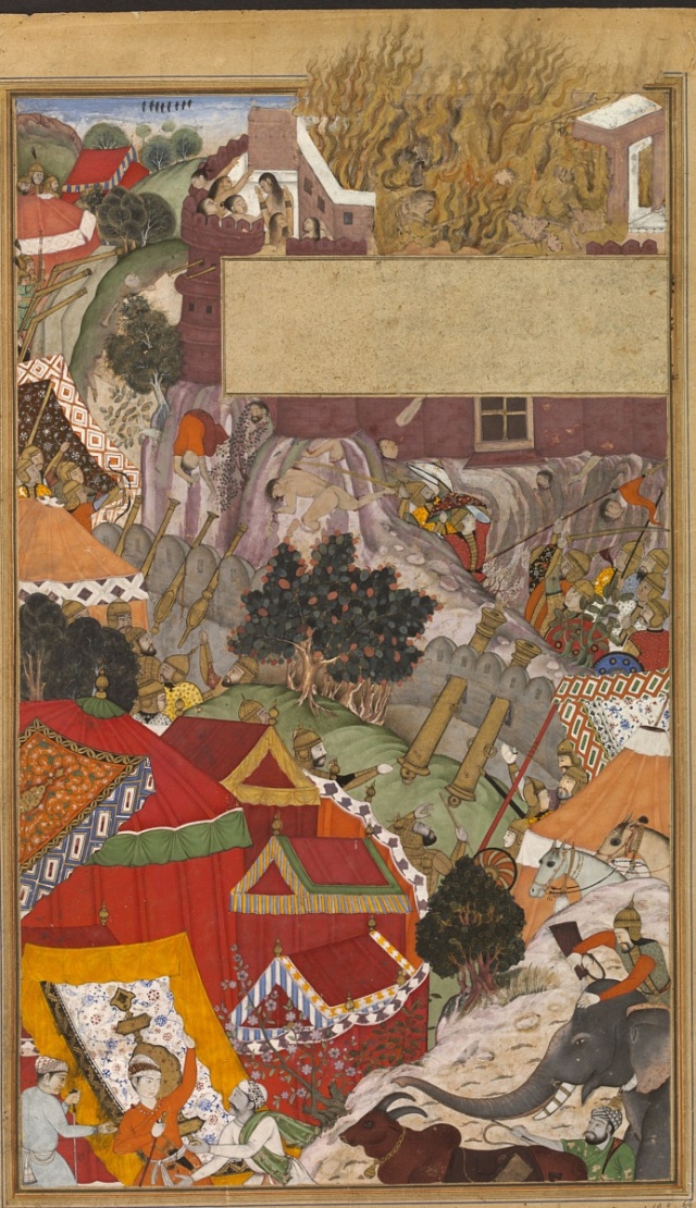 Sebeupálení hinduistických žen během obléhání Čittorgarhu v roce 1568.
