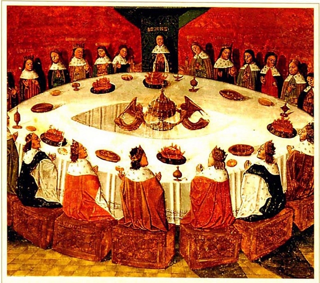 Příběh o rytířích kulatého stolu pochází až z vrcholného středověku.