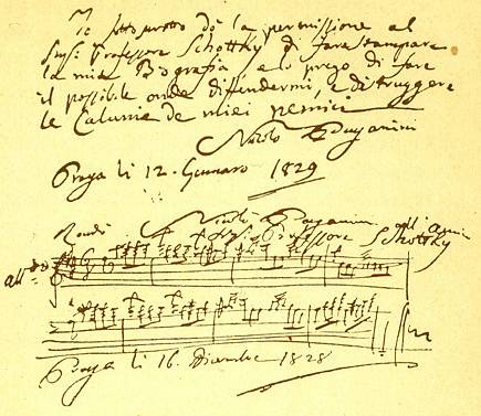 Paganiniho vzkaz jeho pražskému životopisci Schottkymu