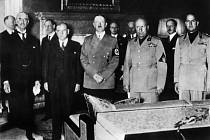 Signatáři Mnichovské dohody: Neville Chamberlain, Édouard Daladier, Adolf Hitler a Benito Mussolini