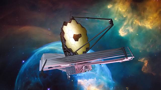 JWST ve vesmíru. Dalekohled Jamese Webba zkoumá vzdálené galaxie.