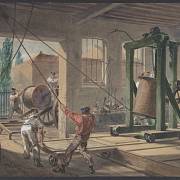 Výroba kabelů pomocí gutaperči ve společnosti Telegraph Construction and Maintenance Company v Greenwichi, Londýn, asi 1865.