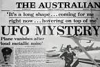 Titulní strana novin The Australian po Valentichově zmizení