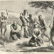 Ilustrace z francouzských novin Le Monde z roku 1858 zachycující popravu francouzského misionáře Augusta Chapdelaina v Číně.