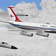Znázornění pravděpodobného průběhu incidentu, při němž ruské stíhačky zasáhly proti korejskému letadlu