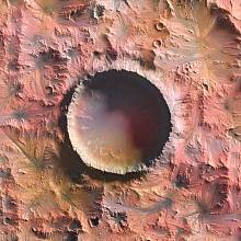 Kráter na Marsu.