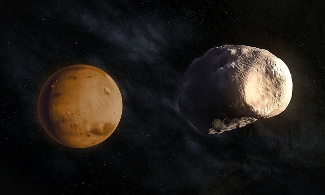 Měsíc Phobos mate astronomy svým podivným tvarem.