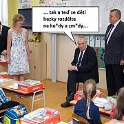 O čem se asi prezident České republiky baví s dětmi ve škole?
