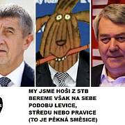 Nejvíc memů vyvolalo spojení Andreje Babiše a Vojtěcha Filipa, registrovaných jako aktivní spolupracovníci Státní bezpečnosti