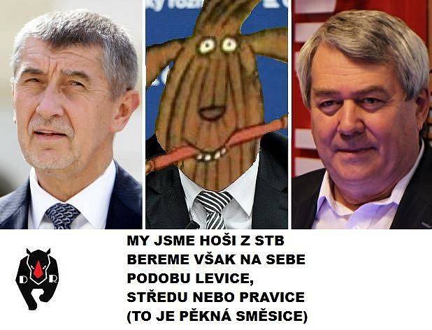 Nejvíc memů vyvolalo spojení Andreje Babiše a Vojtěcha Filipa, registrovaných jako aktivní spolupracovníci Státní bezpečnosti