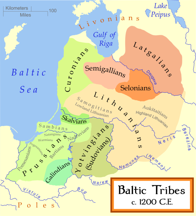 Pobaltské národy kolem roku 1200.