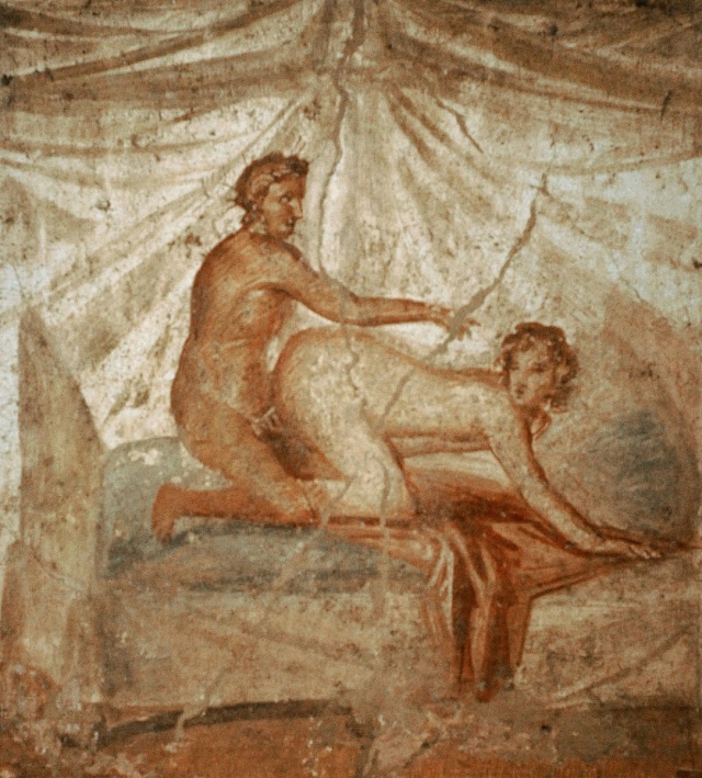 Freska v nevěstinci v Pompejích