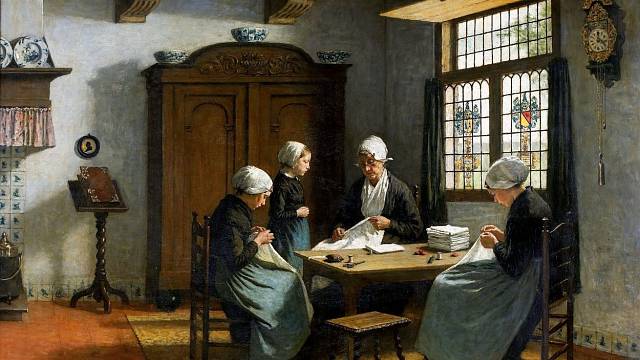 V sirotčinci v Katwijk-Binnenu nizozemského umělce Davida Adolpha Constanta Artze 1870-1890