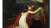 Básnířka Sapfó z Mytiléné se modlí k Afroditě. Její dílo bylo prodchnuté erotikou
