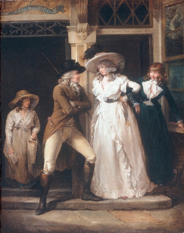 Lehká dívka před hostincem - George Morland, 1762