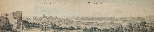 Václav Hollar vytvořil pohled na Prahu podle svých kreseb z návštěvy v roce 1636