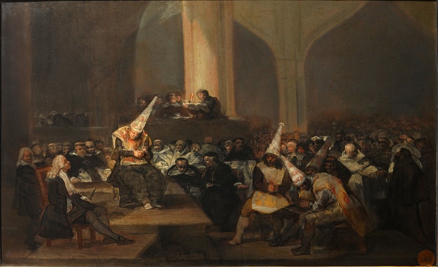 Inkviziční tribunál podle ilustrací Francisca de Goyi