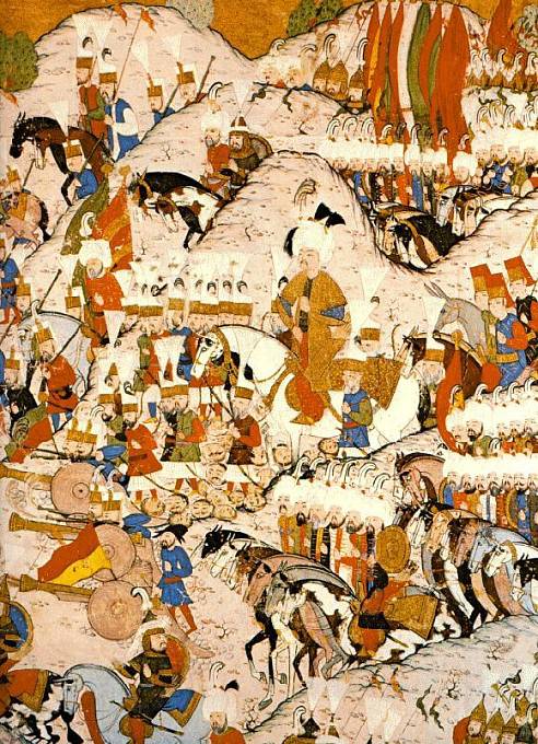 Dobové zobrazení bitvy u Moháče, které se stalo Ludvíku Jagellonskému osudným