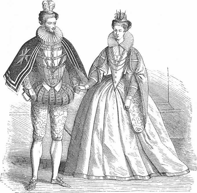 Kresba Luisy Lotrinské a Jindřicha III.