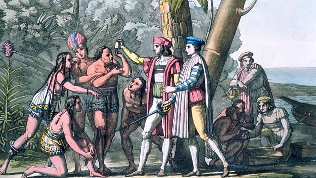 První setkání Kolumba s domorodci