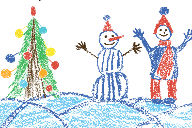Děti a Vánoce. Ilustrace.