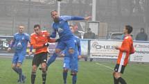 FK SEKO Louny (v modrém) - SK Újezd Praha 4 1:1 (0:1).