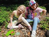 Děti Lidka a Anička nasbíraly první lesní plody letošní sezony v lesích v oblasti Markvarce u Loun. 