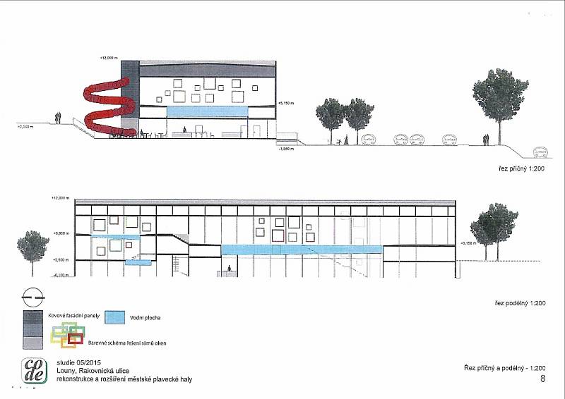 Část studie, představující možnou budoucí podobu lounské plavecké haly