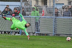 Lounský brankář Jakub Pokorný.