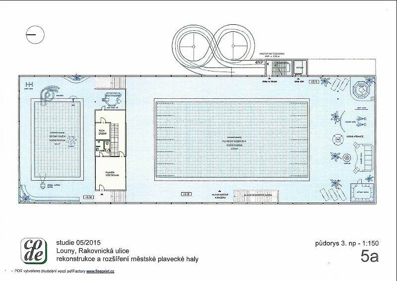Část studie, představující možnou budoucí podobu lounské plavecké haly