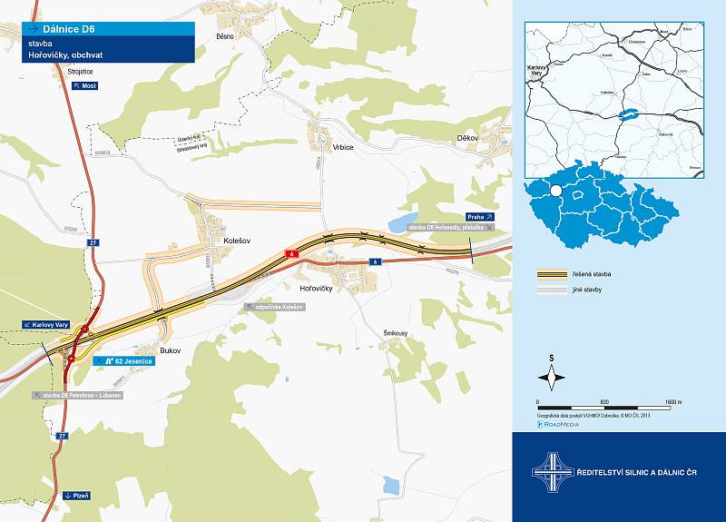 V úterý 28. března se slavnostně začal stavět 5,2 kilometru dlouhý úsek dálnice D6 u Hořoviček.