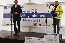 Ministr dopravy Martin Kupka při slavnostním zahájení stavby dálnice D6 Hořovičky.