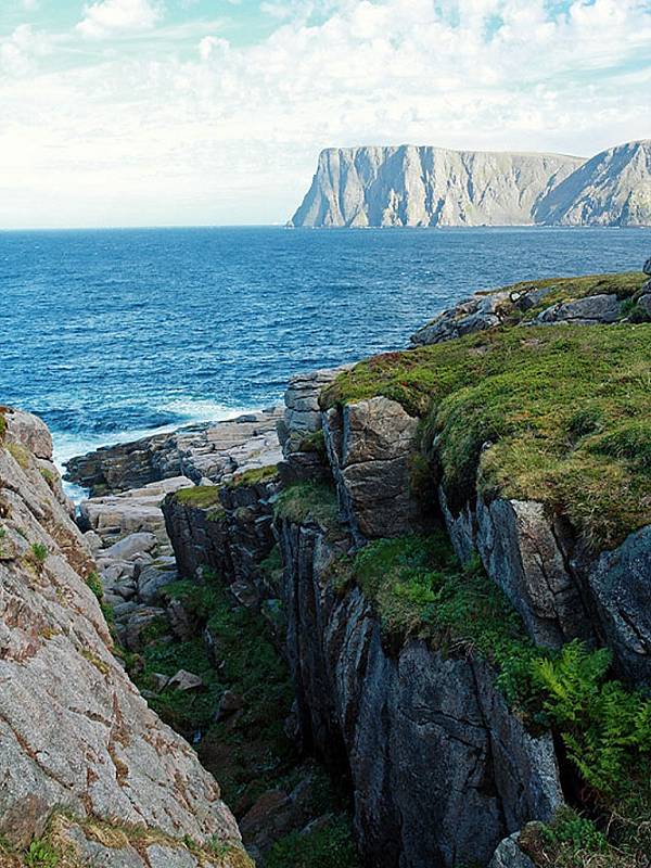 Pohled na Nordkapp z výběžku Knivskjellodden