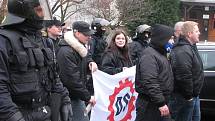 Dělnická strana uspořádala v sobotu 21. února pochod městem Postoloprty