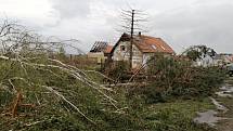 Následky bouře ve Stebně na Podbořansku.